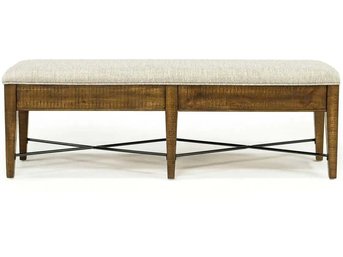 Mor Furniture Bay Creek Bench W/ Storage In Light Gray