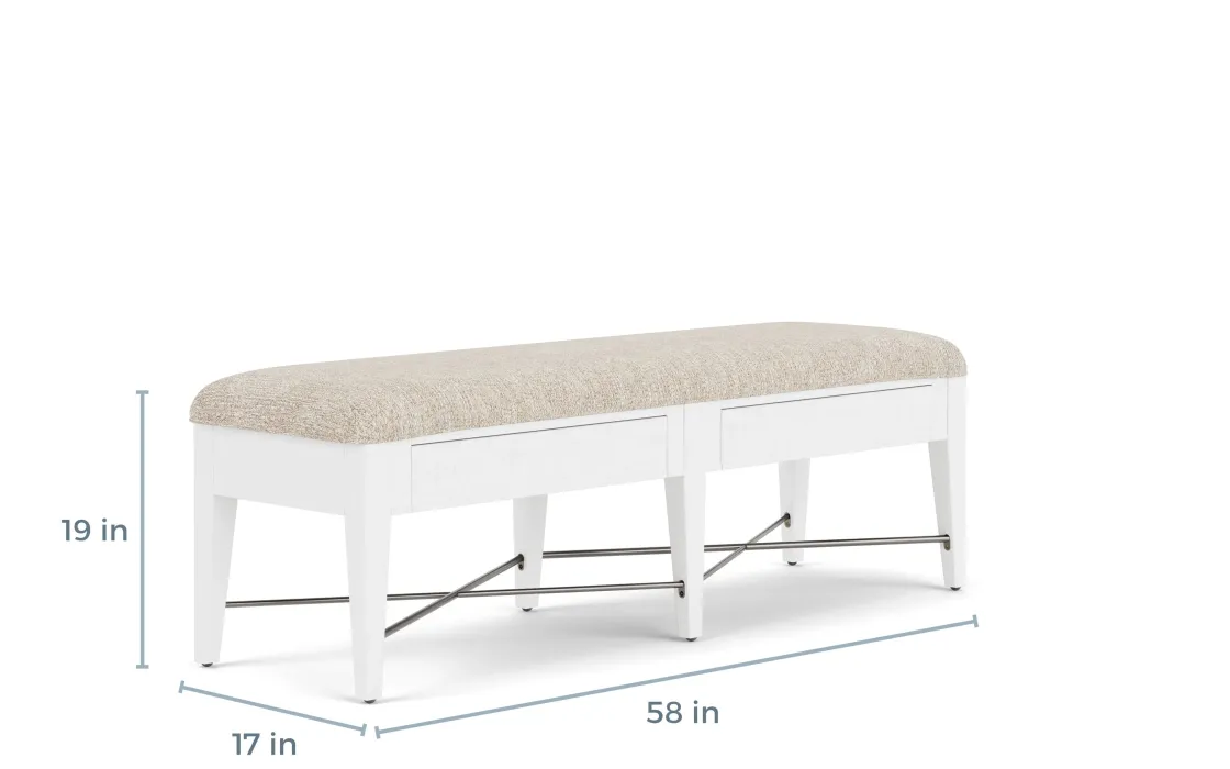 Mor Furniture Bay Creek Bench W/ Storage In Light Gray