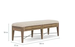 Mor Furniture Bay Creek Bench W/ Storage In Light Gray