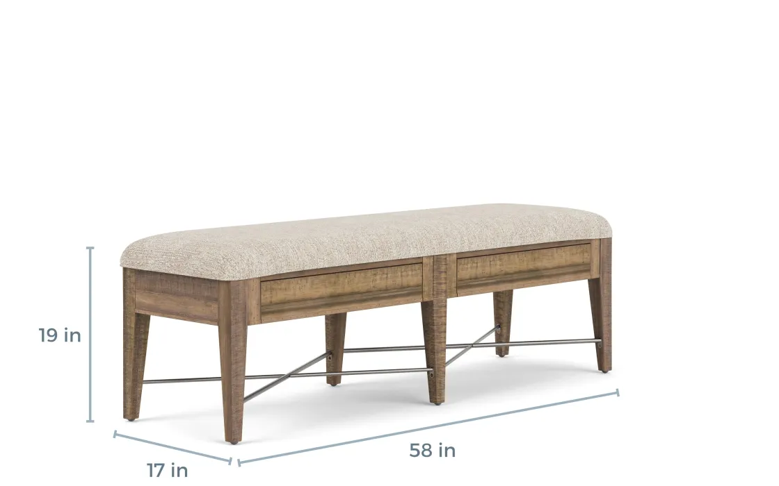 Mor Furniture Bay Creek Bench W/ Storage In Light Gray