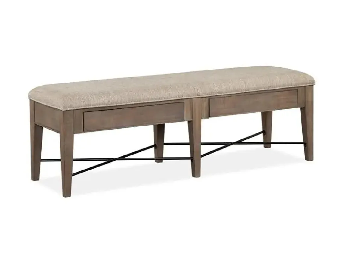 Mor Furniture Bay Creek Bench W/ Storage In Light Gray