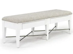Mor Furniture Bay Creek Bench W/ Storage In Light Gray