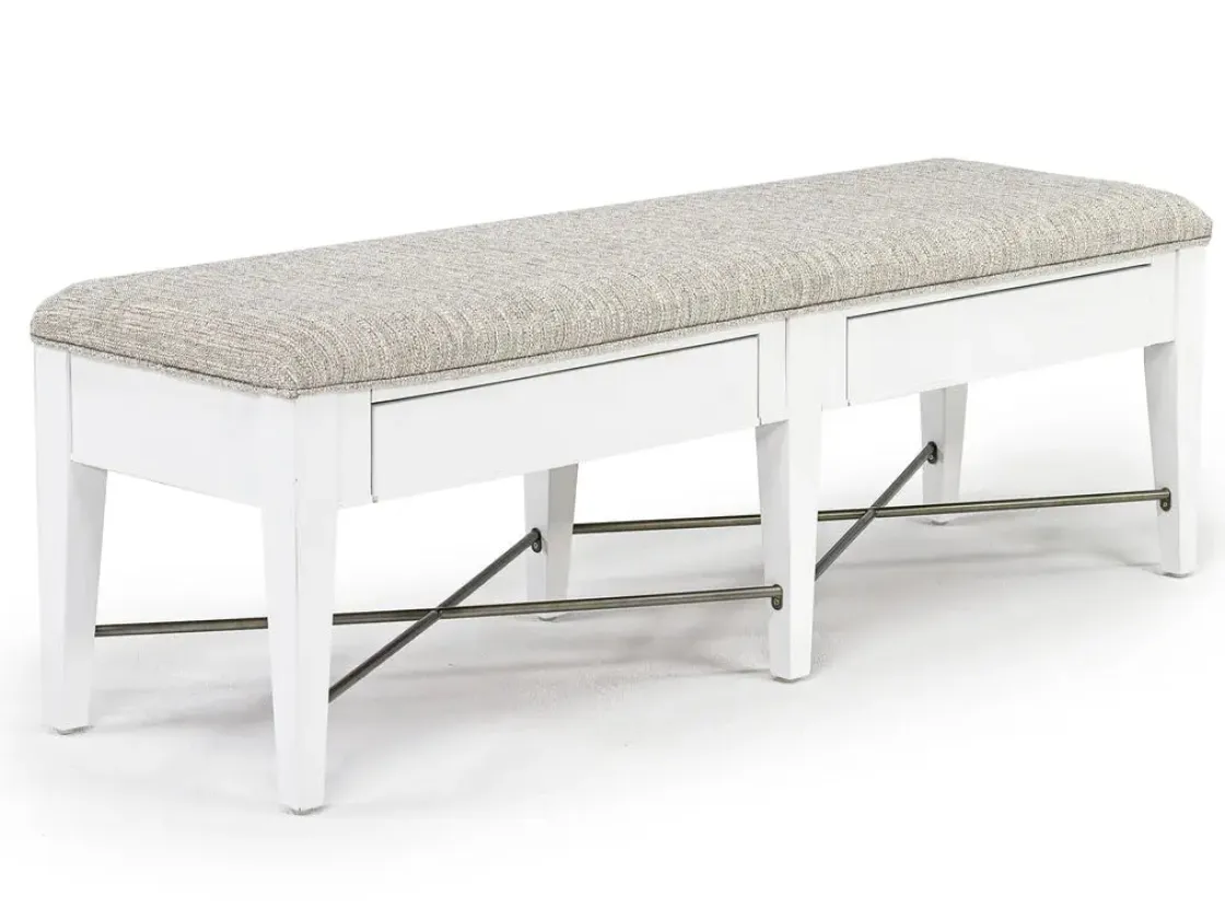 Mor Furniture Bay Creek Bench W/ Storage In Light Gray