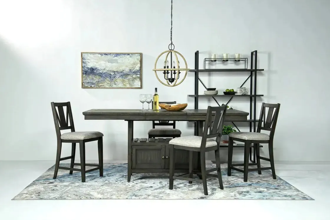 Mor Furniture Bay Creek Counter Height Stool In Graphite, V-Back