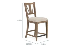 Mor Furniture Bay Creek Counter Height Stool In Graphite, V-Back