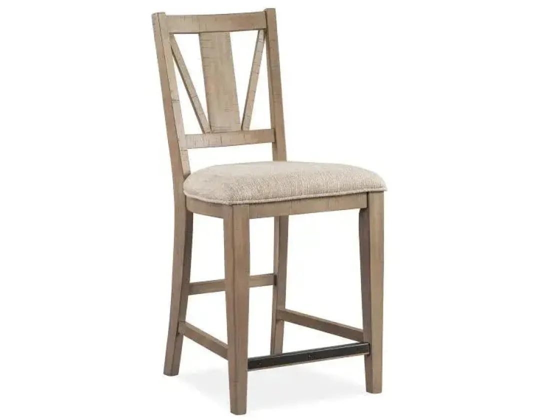 Mor Furniture Bay Creek Counter Height Stool In Graphite, V-Back