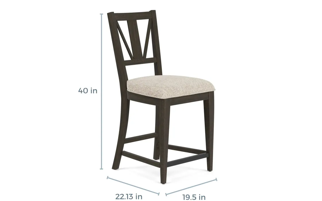 Mor Furniture Bay Creek Counter Height Stool In Graphite, V-Back