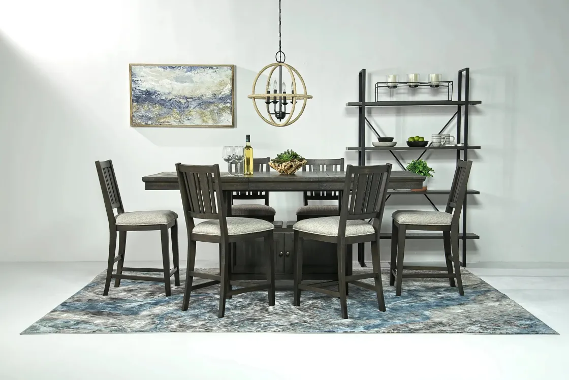 Mor Furniture Bay Creek Counter Height Stool In Graphite, V-Back