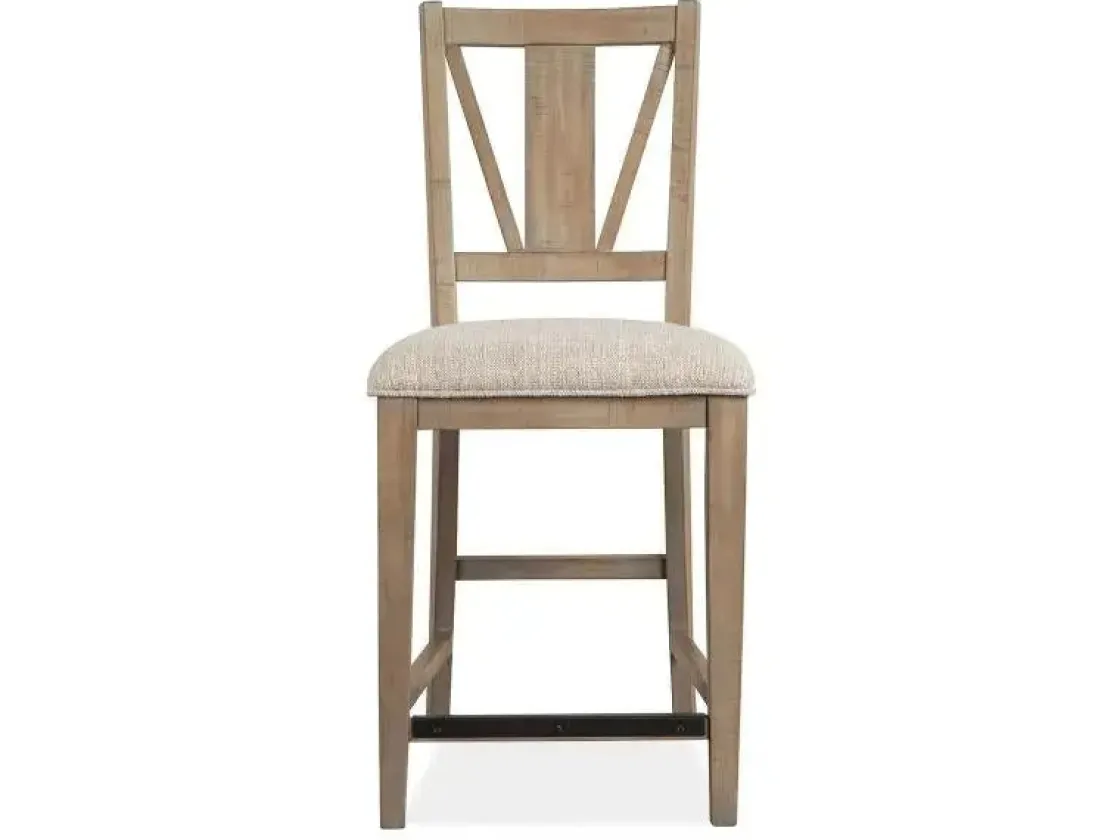 Mor Furniture Bay Creek Counter Height Stool In Graphite, V-Back
