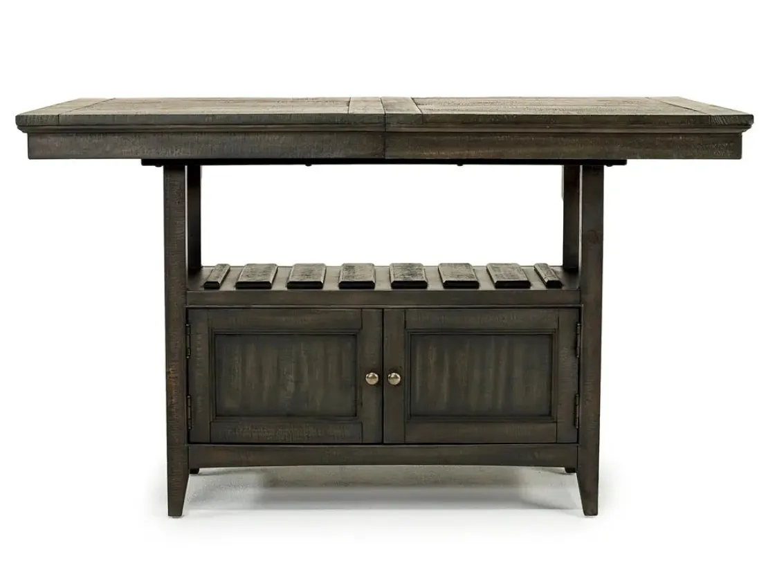 Mor Furniture Bay Creek Counter Height Extendable Dining Table In Light Gray