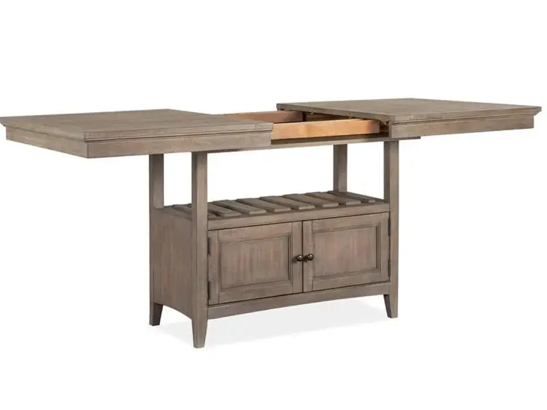Mor Furniture Bay Creek Counter Height Extendable Dining Table In Light Gray