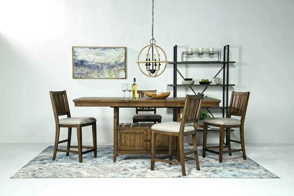 Mor Furniture Bay Creek Counter Height Extendable Dining Table In Light Gray