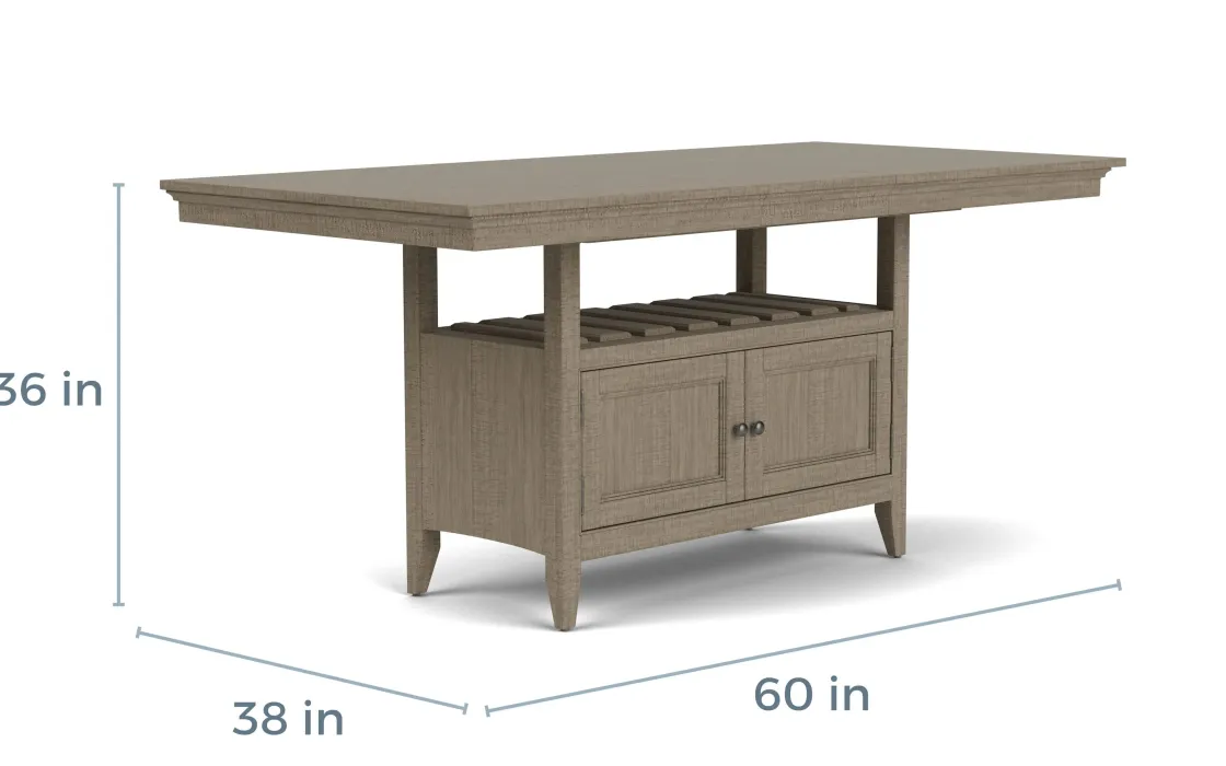 Mor Furniture Bay Creek Counter Height Extendable Dining Table In Light Gray