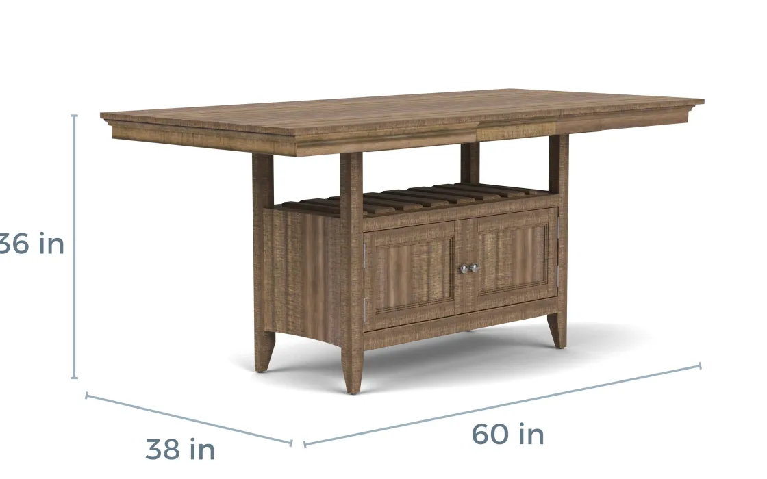 Mor Furniture Bay Creek Counter Height Extendable Dining Table In Light Gray