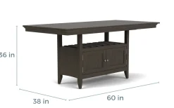 Mor Furniture Bay Creek Counter Height Extendable Dining Table In Light Gray