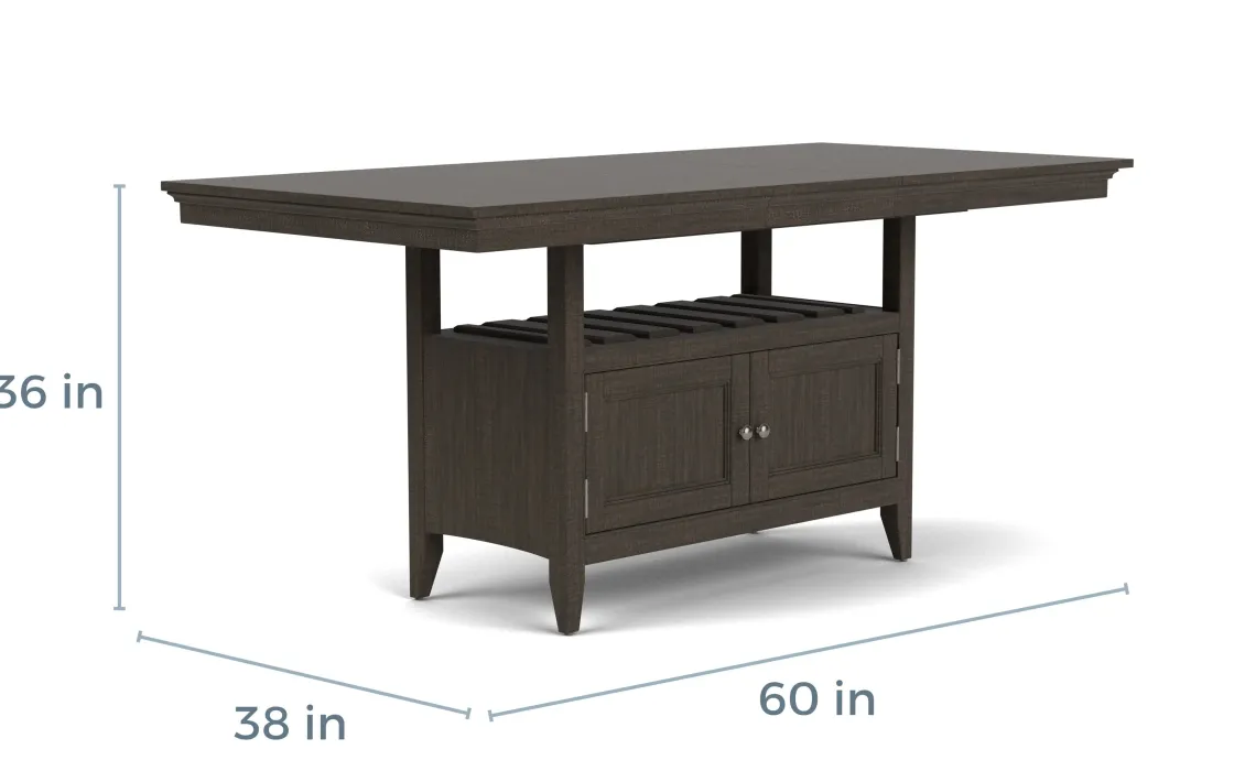 Mor Furniture Bay Creek Counter Height Extendable Dining Table In Light Gray