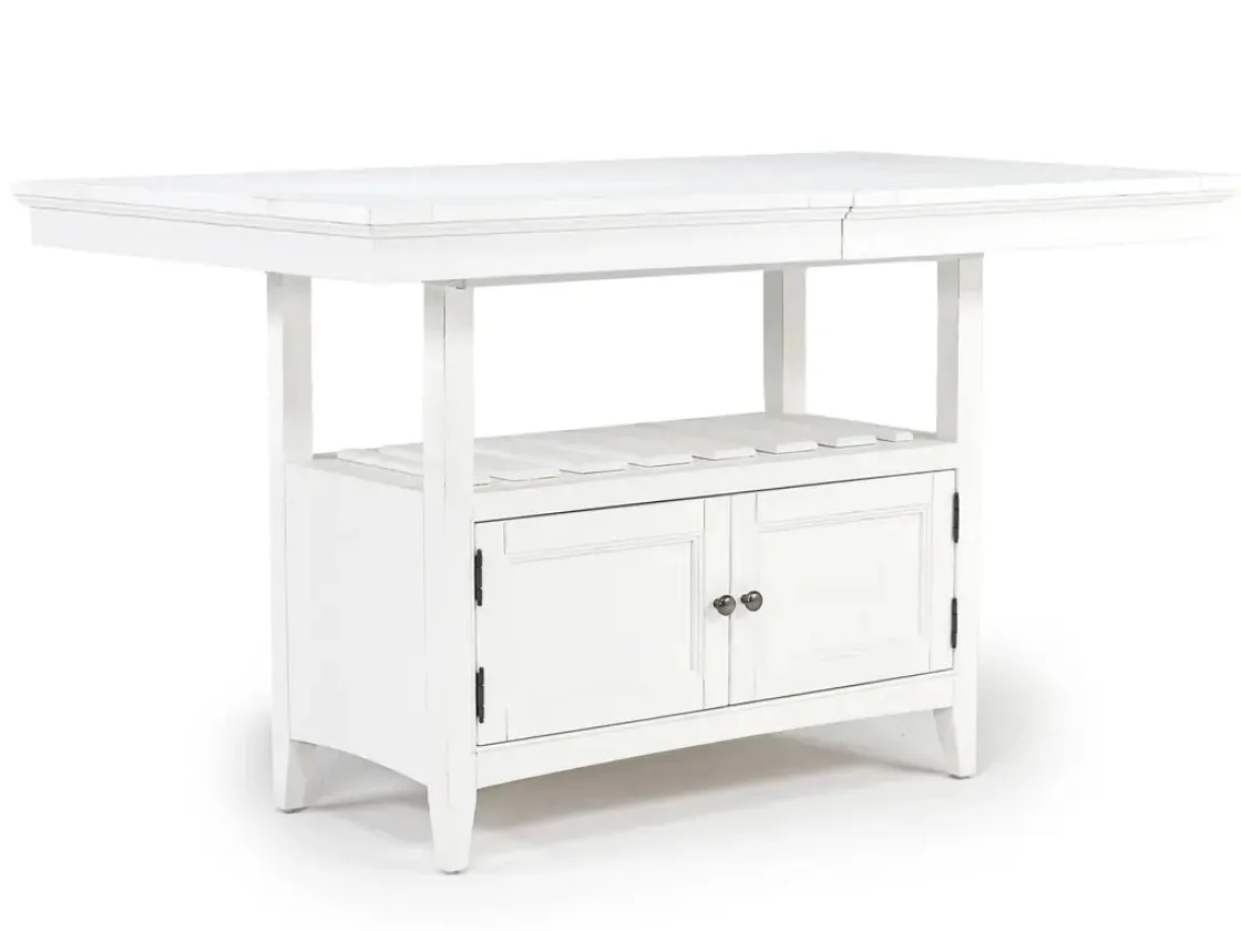 Mor Furniture Bay Creek Counter Height Extendable Dining Table In Light Gray
