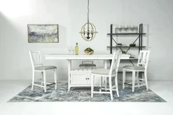 Mor Furniture Bay Creek Counter Height Extendable Dining Table In Light Gray