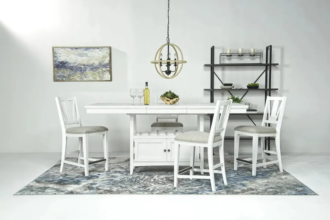 Mor Furniture Bay Creek Counter Height Extendable Dining Table In Light Gray