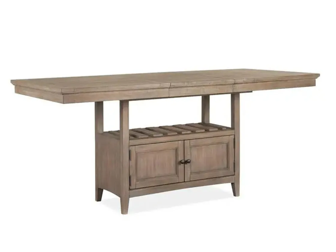 Mor Furniture Bay Creek Counter Height Extendable Dining Table In Light Gray