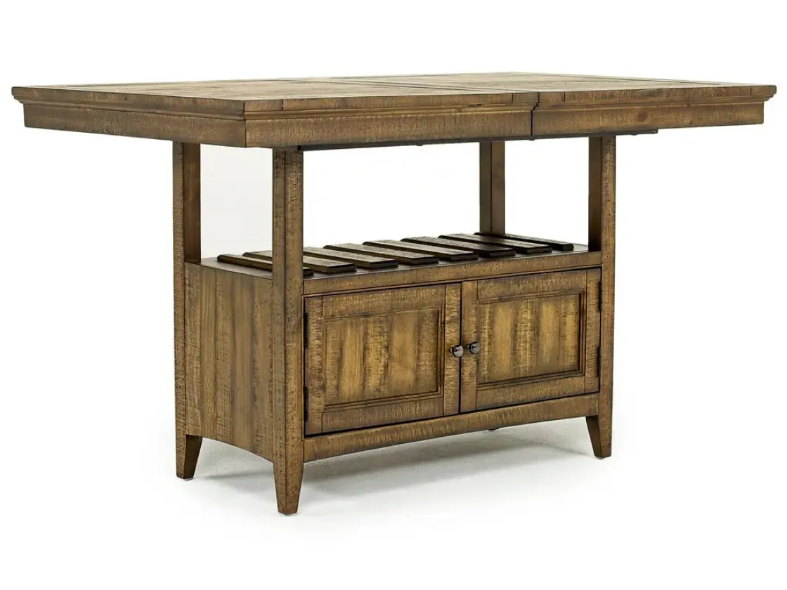 Mor Furniture Bay Creek Counter Height Extendable Dining Table In Light Gray