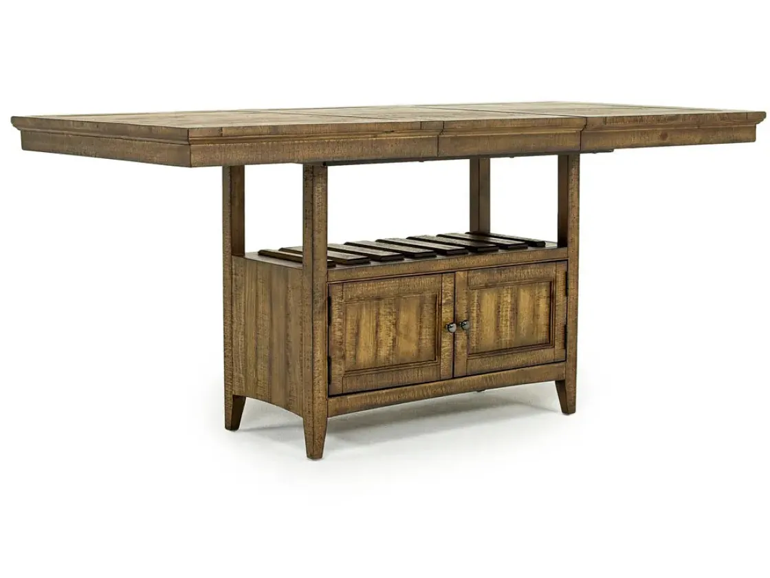 Mor Furniture Bay Creek Counter Height Extendable Dining Table In Light Gray