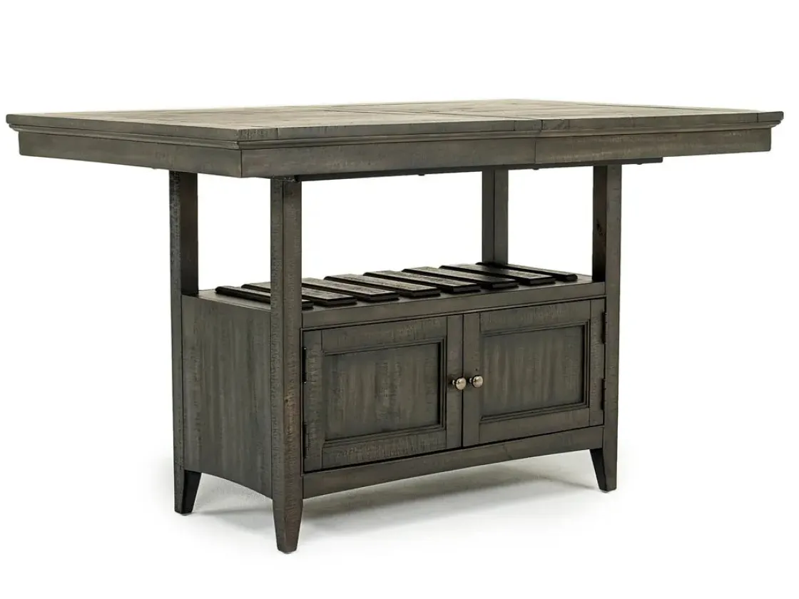 Mor Furniture Bay Creek Counter Height Extendable Dining Table & 4 Stools In Graphite