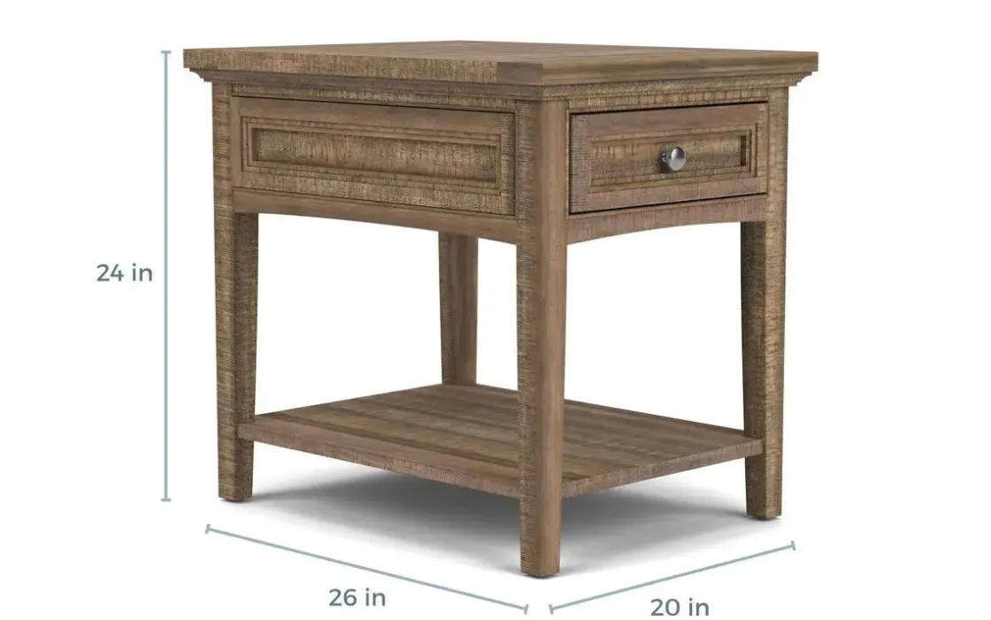 Mor Furniture Bay Creek End Table In Graphite, Rectangle