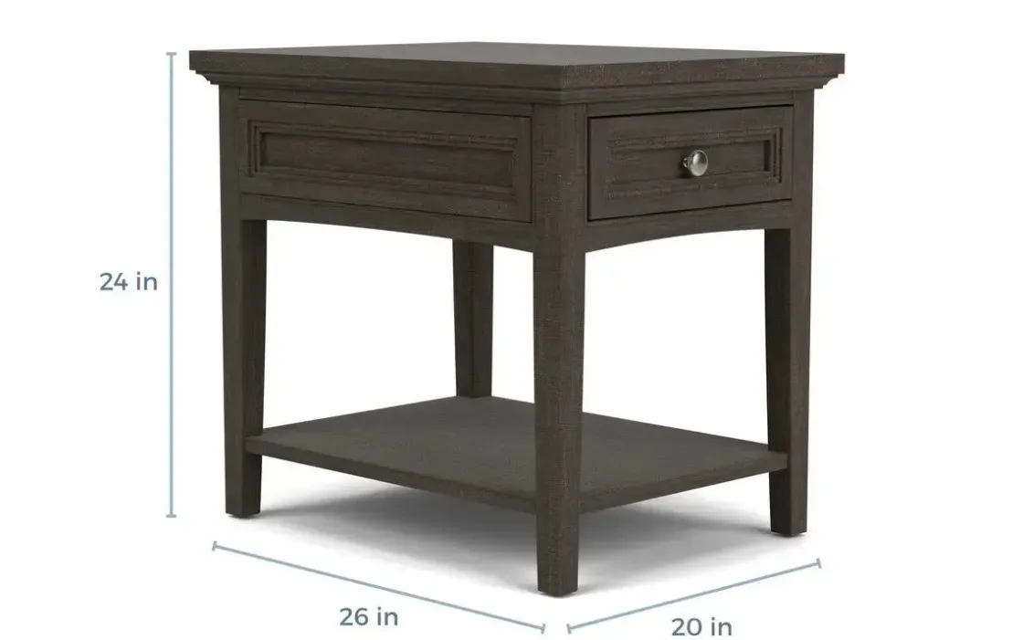 Mor Furniture Bay Creek End Table In Graphite, Rectangle