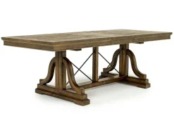 Mor Furniture Bay Creek Extendable Dining Table & 4 Upholstered V-Back Chairs In Toasted Nutmeg