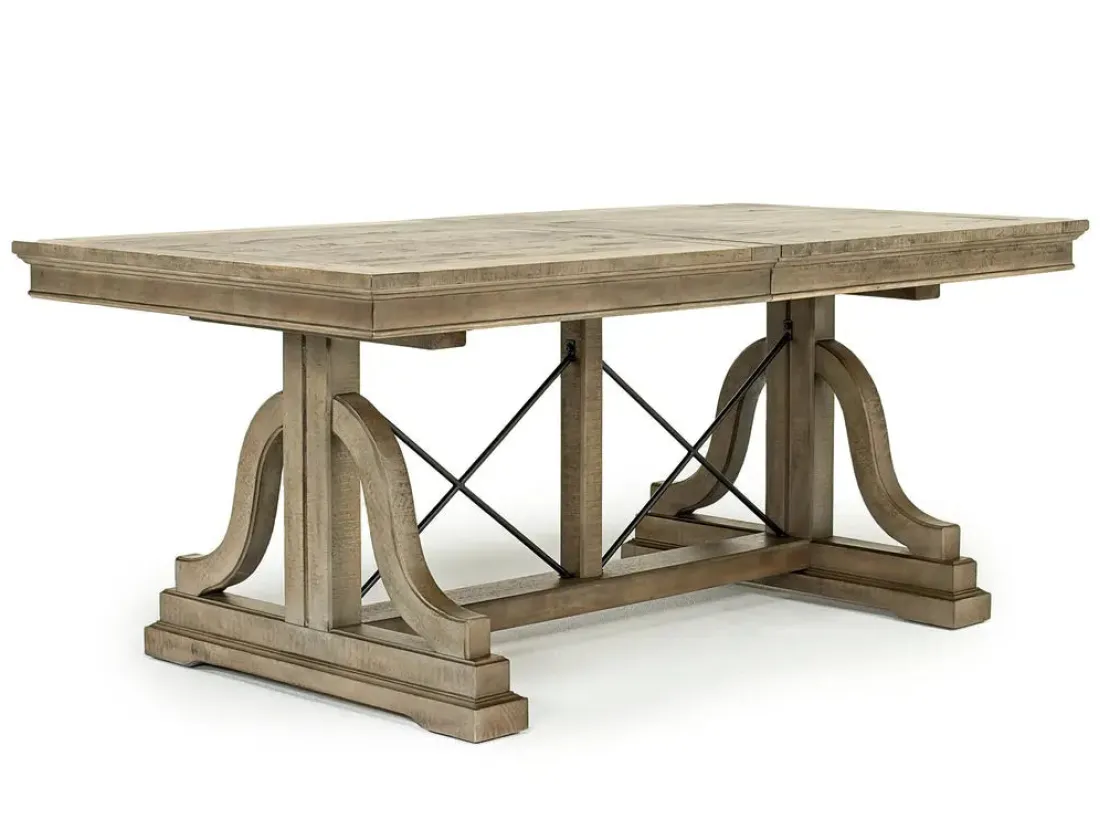 Mor Furniture Bay Creek Extendable Dining Table & 6 V-Back Chairs In Toasted Nutmeg