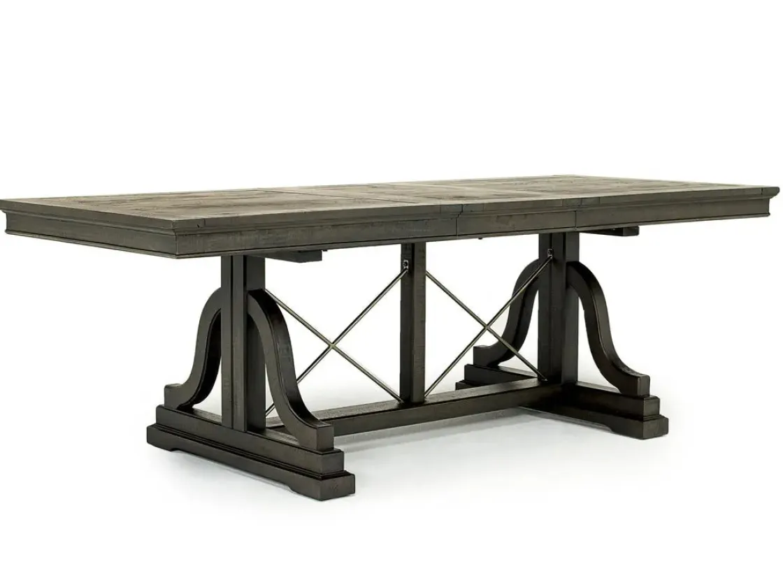 Mor Furniture Bay Creek Extendable Dining Table & 6 V-Back Chairs In Toasted Nutmeg