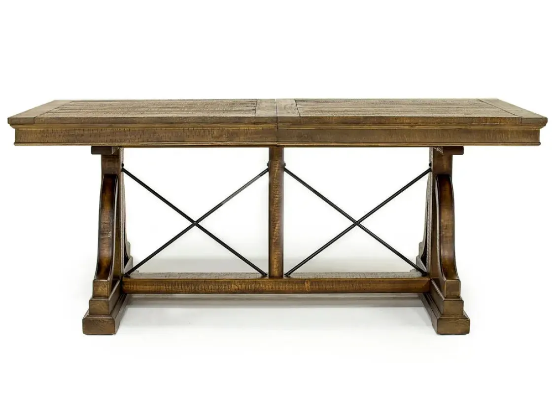 Mor Furniture Bay Creek Extendable Dining Table & 6 V-Back Chairs In Toasted Nutmeg