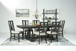 Mor Furniture Bay Creek Extendable Dining Table & 6 V-Back Chairs In Toasted Nutmeg