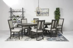Mor Furniture Bay Creek Extendable Dining Table & 6 V-Back Chairs In Toasted Nutmeg