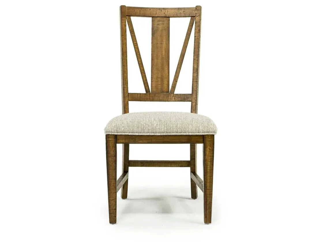 Mor Furniture Bay Creek Extendable Dining Table & 6 V-Back Chairs In Toasted Nutmeg