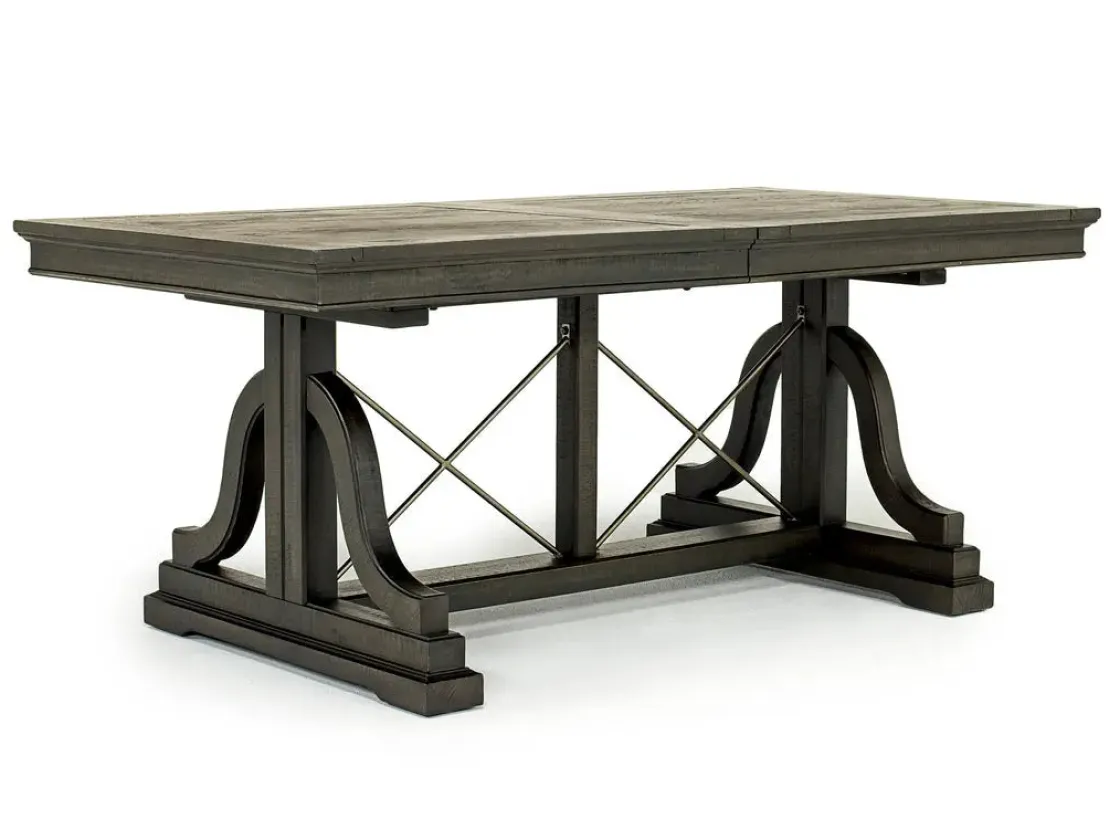 Mor Furniture Bay Creek Extendable Dining Table & 6 V-Back Chairs In Toasted Nutmeg
