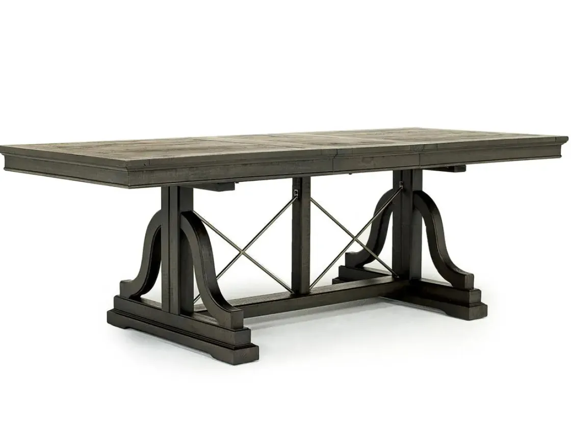 Mor Furniture Bay Creek Extendable Dining Table & 6 V-Back Chairs In Toasted Nutmeg