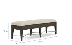 Mor Furniture Bay Creek Extendable Dining Table, 4 V-Back Chairs & High Back Bench In Graphite