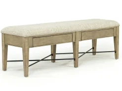 Mor Furniture Bay Creek Extendable Dining Table, 4 V-Back Chairs & High Back Bench In Graphite