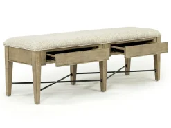 Mor Furniture Bay Creek Extendable Dining Table, 4 V-Back Chairs & High Back Bench In Graphite