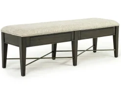 Mor Furniture Bay Creek Extendable Dining Table, 4 V-Back Chairs & High Back Bench In Graphite