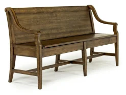 Mor Furniture Bay Creek Extendable Dining Table, 4 V-Back Chairs & High Back Bench In Graphite