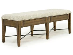 Mor Furniture Bay Creek Extendable Dining Table, 4 V-Back Chairs & High Back Bench In Graphite