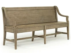 Mor Furniture Bay Creek Extendable Dining Table, 4 V-Back Chairs & High Back Bench In Graphite