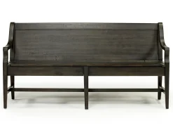 Mor Furniture Bay Creek Extendable Dining Table, 4 V-Back Chairs & High Back Bench In Graphite