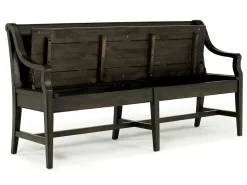 Mor Furniture Bay Creek Extendable Dining Table, 4 V-Back Chairs & High Back Bench In Graphite