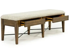 Mor Furniture Bay Creek Extendable Dining Table, 4 V-Back Chairs & High Back Bench In Graphite