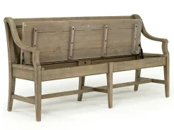 Mor Furniture Bay Creek Extendable Dining Table, 4 V-Back Chairs & High Back Bench In Graphite