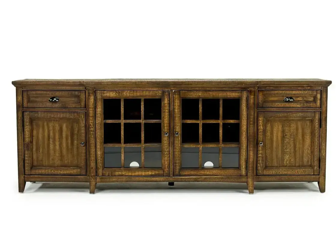 Mor Furniture Bay Creek Media Console In Nutmeg W/ Usb Charger, 70 Inch